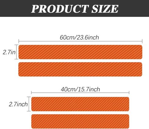 4PCS Car Door Edge Entry Guards, Car Door Sill Protector for Door Edge/Front and Rear Bumper/Door Threshold Anti-Scratch Protection, Universal Car Exterior Accessories for Most Cars (Orange) in Kuwait