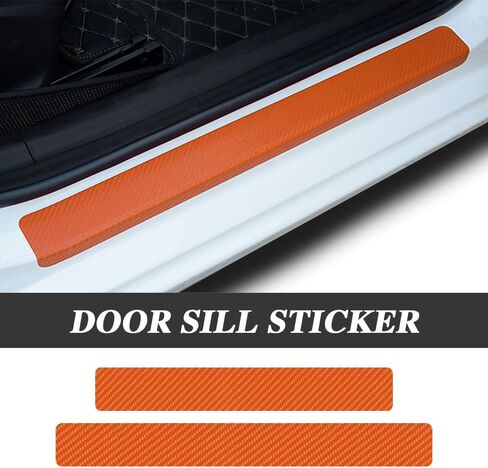 4PCS Car Door Edge Entry Guards, Car Door Sill Protector for Door Edge/Front and Rear Bumper/Door Threshold Anti-Scratch Protection, Universal Car Exterior Accessories for Most Cars (Orange) in Kuwait