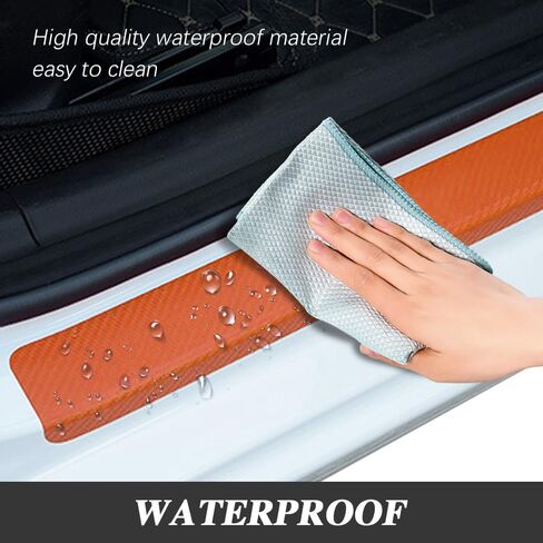 4PCS Car Door Edge Entry Guards, Car Door Sill Protector for Door Edge/Front and Rear Bumper/Door Threshold Anti-Scratch Protection, Universal Car Exterior Accessories for Most Cars (Orange) in Kuwait