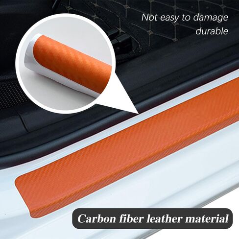 4PCS Car Door Edge Entry Guards, Car Door Sill Protector for Door Edge/Front and Rear Bumper/Door Threshold Anti-Scratch Protection, Universal Car Exterior Accessories for Most Cars (Orange) in Kuwait