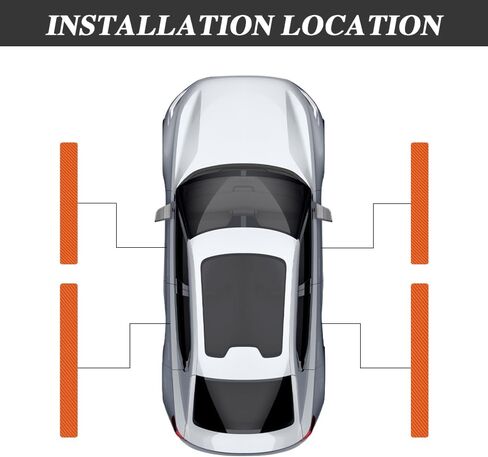 4PCS Car Door Edge Entry Guards, Car Door Sill Protector for Door Edge/Front and Rear Bumper/Door Threshold Anti-Scratch Protection, Universal Car Exterior Accessories for Most Cars (Orange) in Kuwait