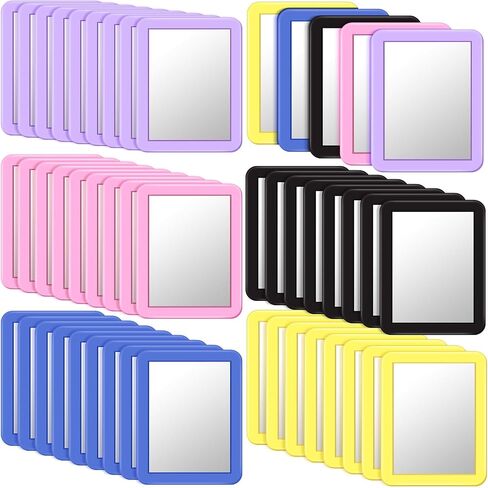 50 Pcs Magnetic Locker Mirror 5" x 7" Small Mirror for Locker Accessories Real Glass Mirror for School Gym Locker Decorations Office Cabinet Bathroom Household Refrigerator Workshop Toolbox in Saudi Arabia