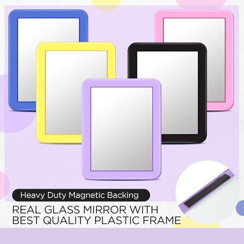 50 Pcs Magnetic Locker Mirror 5" x 7" Small Mirror for Locker Accessories Real Glass Mirror for School Gym Locker Decorations Office Cabinet Bathroom Household Refrigerator Workshop Toolbox in Saudi Arabia