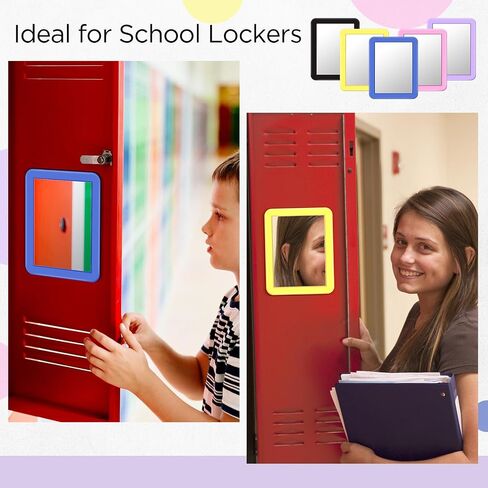 50 Pcs Magnetic Locker Mirror 5" x 7" Small Mirror for Locker Accessories Real Glass Mirror for School Gym Locker Decorations Office Cabinet Bathroom Household Refrigerator Workshop Toolbox in Saudi Arabia