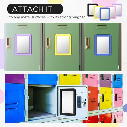 50 Pcs Magnetic Locker Mirror 5" x 7" Small Mirror for Locker Accessories Real Glass Mirror for School Gym Locker Decorations Office Cabinet Bathroom Household Refrigerator Workshop Toolbox in Saudi Arabia