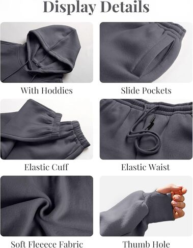 المرأة الصوف 2 قطعة ملابس رياضية المحاصيل مقنعين البلوز البلوز ركض Sweatpants رياضية مجموعة in Saudi Arabia