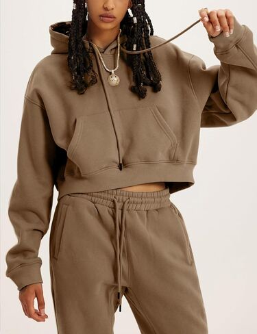 المرأة الصوف 2 قطعة ملابس رياضية المحاصيل مقنعين البلوز البلوز ركض Sweatpants رياضية مجموعة in Kuwait