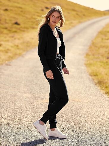 MASCOMODA 2 Piece Outfits for Women Fall 2023 Casual Lounge Sets Hoodie Full Zip Sweatshirt and Long Sweatpants with Pockets in Saudi Arabia
