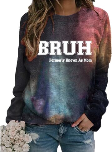 قمصان نسائية Bruh المعروفة سابقًا باسم أمي بقلنسوة، قميص Mom Bruh Mama، سترة مقولة مضحكة، هدايا للأم in Saudi Arabia