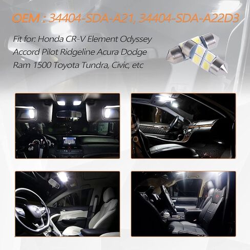 Xislet Interior Dome Light Bulbs Compatible with Odyssey Accord Pilot Ridgeline Dodge Ram 1500 Map Light LED 34404-SDA-A21 in Saudi Arabia