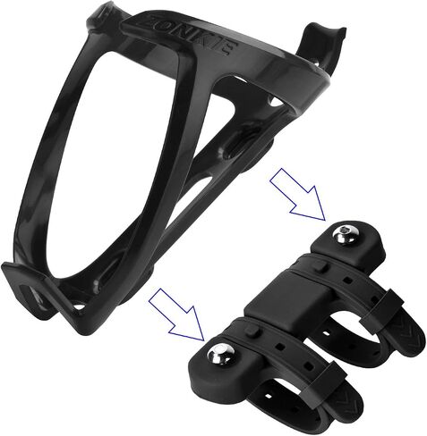 ZONKIE Bicycle Bottle Cages, Plastic Bike Bottle Holder with Cage Mounting Base (Black) in Saudi Arabia