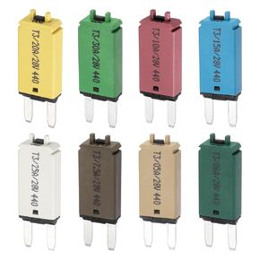 DMiotech 8 Pack 28V DC 10A 10A 15A 20A 25A 30A 5A 6A 7.5A Multicolor ATC/ATO Manual Narrow Mini Resettable Fuse Assortment Kit for Automotive Circuit Breaker for Car Marine Boat Motorcycle