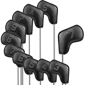 Golf Iron Covers - 10pcs Golf Iron Headcovers Set of Embroidered on Both Sides for Golf Club