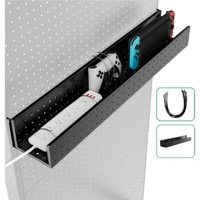 JWX Pegboard Management Box - تسهيل التثبيت ، حل تخزين آمن للاعبين ، DIAERS ، ومنظمة Office ، وحدة الجرف المتوافقة مع Pegboard ، الأسود