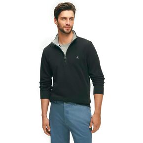 Brooks Brothers Men's Ribbed French Terry Half-Zip Long Sleeve Sweatshirt