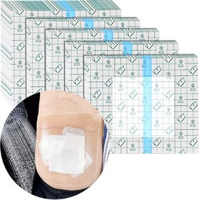 25 Pcs Waterproof Shower Cover 9"x9" with Non-Stick Center Pad for Large Port Surgery Incisions Protector Patch Transparent Film Clear Adhesive Wounds Dressing Bandage Shields