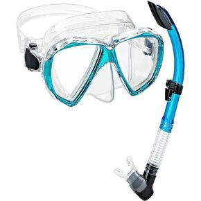 Italian Design Veolicty Silicone Snorkel Mask Anti-Fog Tempered Glass Lens Scuba Snorkeling Mask Dry Snorkel Set