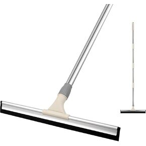 Floor Squeegee Broom, 60'' Long Handle Squeegee for Floor, Heavy Duty Rubber Squeegee, Floor Squeegee Scrubber for Shower, Bathroom, Kitchen, Pool, Concrete and Tiles