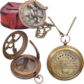 Engraved Compass, Gift for Husband,Anniversary,Wedding Gift for Him, Long Distance Boyfriend Gift, Fiance Gift I Miss You Long Distance Relationship Gift for Army Boyfriend Gift
