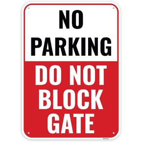 1PC No Parking Do Not Block Gate Sign, 14 x 10 Inches - Aluminum