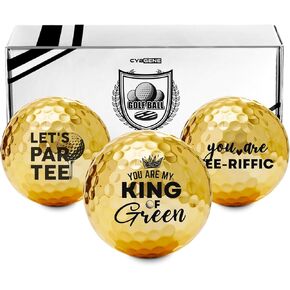 Valentines Day Gifts for Him,Golf Gifts for Men/Male, Golf Balls Set, Perfect Idea for Men/Male on Valentines Day, Birthday, Christmas, and Any Special Occassion- Gold