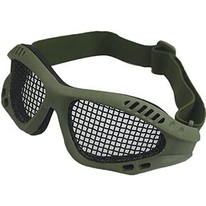 Safety Mesh Goggles Anti Fog for Outdoor Games Sports Paintball Riding Cycling (Green)