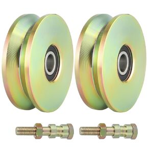 Skelang 4 in V-Groove Wheel, Slide Gate Wheel with Double Bearings, Rolling Gate Caster for Inverted V Track, 2500 Lbs Load Capacity, 2 Sets