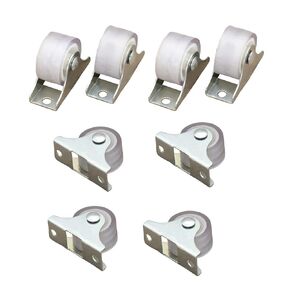Mtsooning 1" Mini Caster Wheels, 8PCS Fixed Silent Thickened Rubber Castor with Metal Top Plate for Furniture Rolling Cabinet Trundle Bed Drawer Mute Silencing Trolley Pulley Hardware