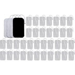 Electrodes for TENS/EMS Unit - Reusable -Self Adhesive 2 inch x3.5 inch Latex Free Gel Pads Muscle Stimulation Replacement Electrical Stimulation- 40 White 2 x 3.5 Inch