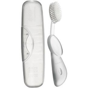 RADIUS Toothbrush Big Brush with Replaceable Brush Head BPA Free ADA Accepted - Right Hand - Marble Brush with Clear Case