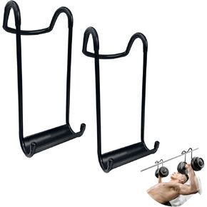 Dumbbell Spotter Hooks Hangers, 2-Pack Dumbbells Barbell Attachment with Wrist Straps, 350 lbs Load Capacity for Dumbbell Bench Press Shoulder and Chest Workouts, Barbells Safety Hanger Attachment
