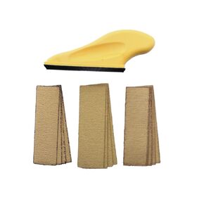 13pcs/Set Micro Hand Sanding Block Kit, 3.5" x 1" Pad, Hook & Loop Backing, 12 Sandpaper Sheets, 4 Each 60, 80, 120 Grit - Wood Woodworking, Small Detail Finishing Sander