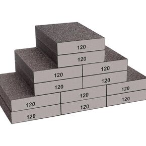 smseace 12Pack Sanding Block 120 Grit Sandpaper block Washable and Reusable Sanding blocks for Wood/Drywall/Metal/Glasses Sanding block set Sanding sponge