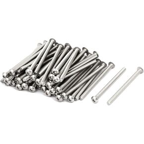 uxcell® M3x45mm 304 Stainless Steel Button Head Hex Socket Cap Screws Fastener 60pcs