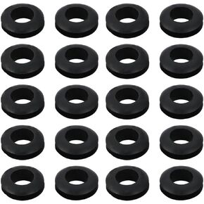 uxcell 20pcs 8mm Diameter Floor Lamp Pire Protection Coil Rubber Grommet Black