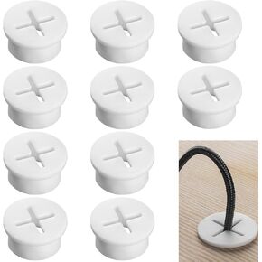 10Pcs 3/4 Inch Flexible Silicone Cable Cord Grommets, Wire Rubber Grommets Organizers,