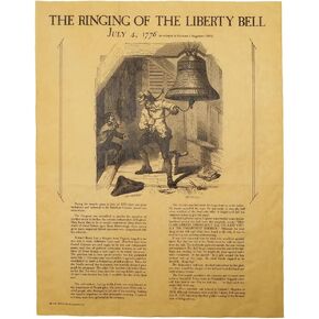 Treasure Gurus 1776 Liberty Bell Ringing Poster Parchment Paper US History PA Home Decor Wall Art