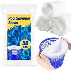 Sukh Pool Skimmer Socks Filte - 30PCS Saver Pool Socks Skimmer Filters Baskets Sleeves Cleans Debris,Capture Leaves Hair and Other Particle for In-Ground,Above Ground