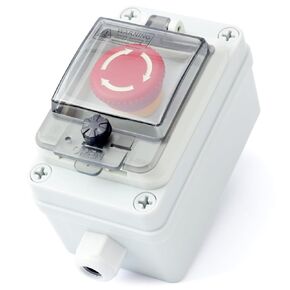 Emergency Stop Button Switch with Box Emergency Shut Off Switch E-Stop Push Button Switch Box Waterproof Fit for Outdoor and Indoor Use, E-Stop Button with Plastic Box 660V 10A