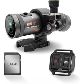 LKT 2K Bike Motorcycle Helmet Camera - 1080p Front and Back Bicycle Camera Sports Camera Small Video Camera Action Camera Dual Dash Cam Front and Rear Motorcycle Helmet Accessories with 64G TF Card