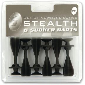 Stealth Sucker Darts for Petron Hand Bow and Blow Pipe, Set of 6, Black