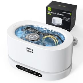 Minthouz Ultrasonic Cleaner, Jewelry Cleaner Machine with 5 Modes, 48kHz Professional 304 Stainless Steel Ultrasonic Cleaner for Jewelry, Watch, Glasses, Retainer Cleaning, Household Use
