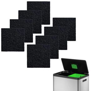 8pcs Trash Can Deodorizing Filter, Strong Deodorizing Filter Replacement Activated Charcoal Absorber Deodorizer Touchless Eliminator Filter for EKO Garbage Can