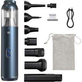 Mini Car Vacuum Cordless, 15000PA Strong Suction Handheld Vacuum Cordless with LED Light, 2H Quick QC 3.0 Fast Charging Up to 30 Mins Runtime, Portable Small Vacuum for Car, Home, Office, Corners
