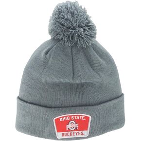 ZHATS Standard NCAA Officially Licensed Pom Beanie Patch Switchback Gray, Grey, One Size