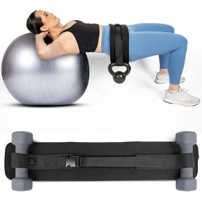 Hip Thrust Belt for Glute Workout Equipment - Adjustable, Durable, Slip-Resistant, Supports 50lbs - Compatible with Dumbbells, Kettlebells & Plates - Portable & Perfect for Home Booty Exercises