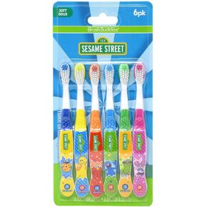 Brush Buddies Sesame Street Toothbrushes, Soft, Set of 6