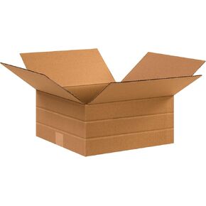 Partners Brand PMD12126R Multi-Depth Corrugated Boxes, 12 1/2"L x 12 1/2"W x 6"H, Kraft (Pack of 25)