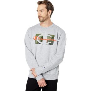 Champion Men's Powerblend Fleece Crew, Camo Script