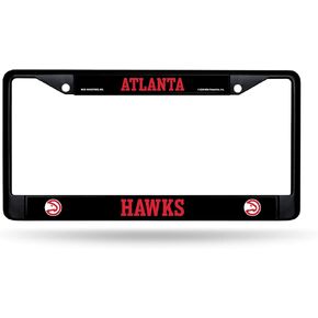 Rico Industries NBA Basketball Atlanta Hawks Black Chrome Frame with Decal Inserts 12" x 6" Car/Truck Auto Accessory